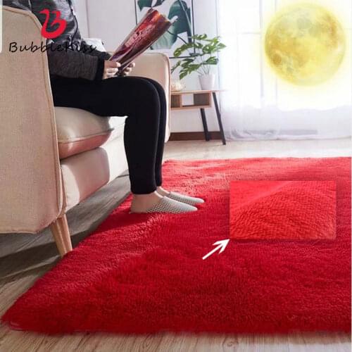 Bubble Kiss Carpets For Living Room Pure Color Silk Wool Soft Comfortable Bedroom Rug Home Decor Customized Non-Slip Floor Mat