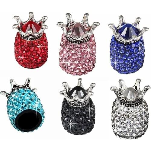Creative Crown Diamond-studded Valve Cap Universal Valve Core Cap Full Of Diamonds Automotive Tire Valve Cap