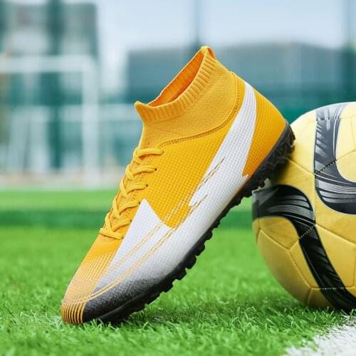 2021 Luxury Soccer Shoes for Unisex Brand Designer Turf Football Men Shoes High Top Soccer Sock Boots Men Indoor Sport Shoe Boy