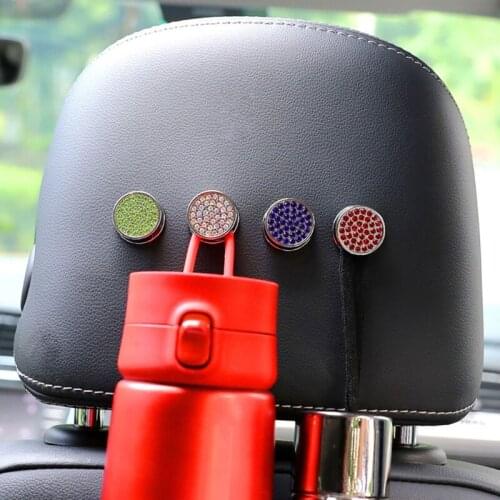 Sparkling Crystal Heart-shaped Hook Multifunctional Vehicle Self Adhesive Mask USB Cable Organizer Post for Car Office Home