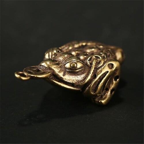 3D Brass 3 Legged Toad Casting Statue Mini Animal Metal Figurine Home Decor Desktop Crafts Sculpture Landscaping Decoration Gift