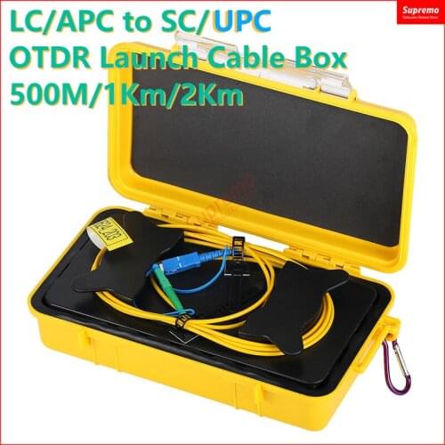 LC/APC to SC/UPC OTDR Launch Cable Box 500M/1Km/2Km Fiber Optic OTDR Zone Eliminator,LC APC to SC UPC SM Fiber Rings