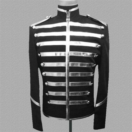 Palace Style Mens Personality Contrast Color Stitching Performance Clothing Men Trend Nightclub Party Stage Clothing