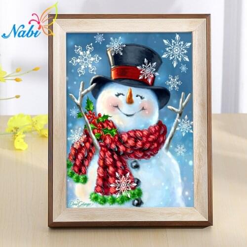 Nabi Diamond Embroidery Snowman Diamond Painting Full Square Resin Diamond Mosaic Cross Stitch Needlework Christmas Gift