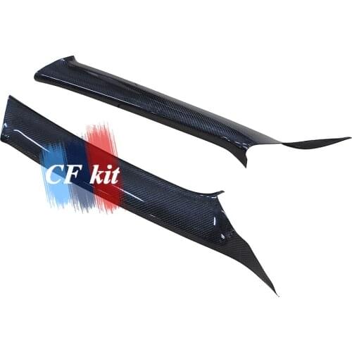 CF Kit 2PC Real Carbon Fiber Lancer EX A Pillar Cover For EVO10 2008-2009 Car Styling Accessories