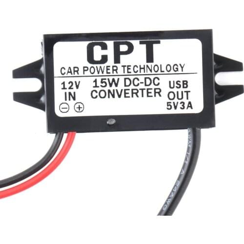 Reliable Car Power Technology Charger DC Converter Module Single Port 12V To 5V 3A 15W with Micro USB Cable CPT-UL-6