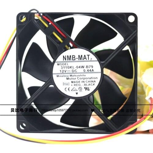 NMB-MAT 3110KL-04W-B79 F02 DC 12V 0.44A 80x80x25mm 3-wire Server Cooling Fan