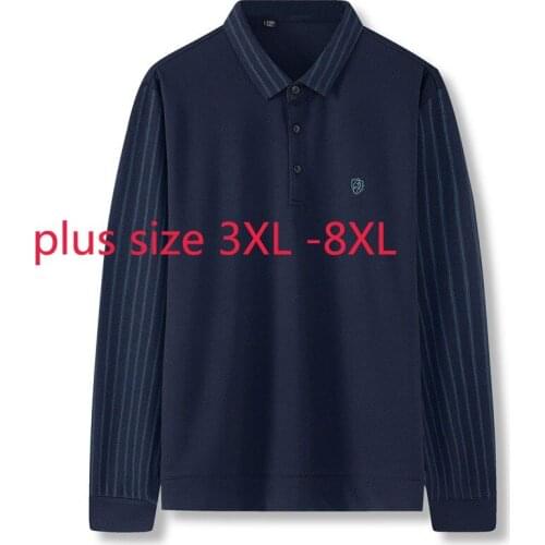 New Qrrival Fashion Super Large Spring And Autumn Fashion Casual Long Sleeve Striped Knitted Men T Shirt Plus Size 3XL-6XL7XL8XL
