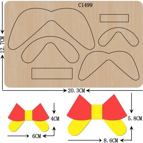 New Bow Wooden die Scrapbooking C-1499 Cutting Dies Multiple sizes