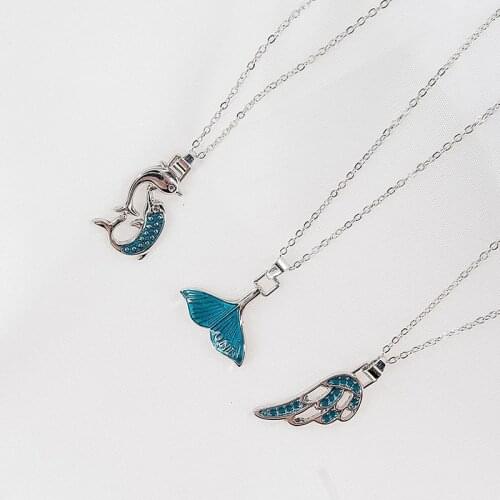 Timlee N120 Cute Dolphin Fish Tail Necklace Earth Wing Moon Star Metal Necklace Clavicle Necklaces Fashion Jewelry Wholesale