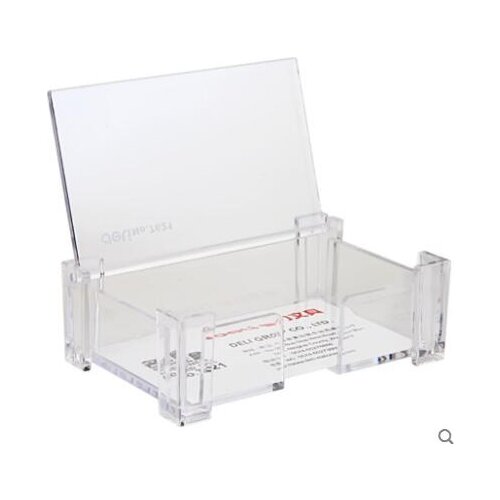 Plastic Business Card Holder Desk Accessories Transparent Sleek Minimalist Card Stand Large Capacity Acrylic Display
