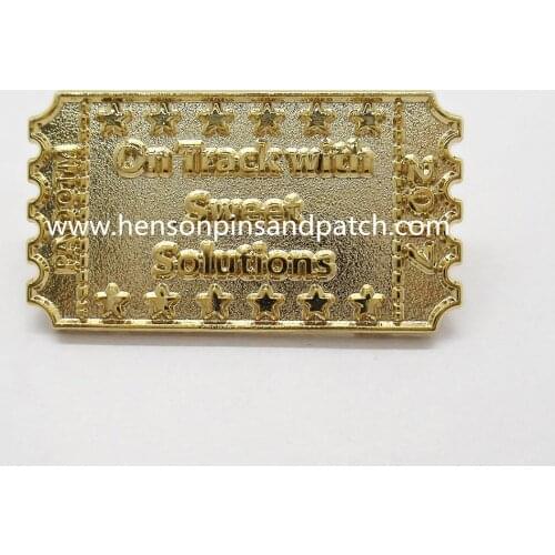 Custom 3D gold stamp metal pin badges