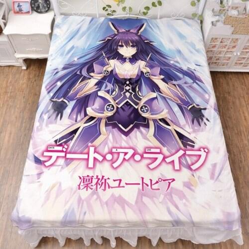 Japan Anime DATE A LIVE characters sexy girl Yatogami Tohka Princess Sandalphon bed sheet & blanket summer quilt 150x200cm