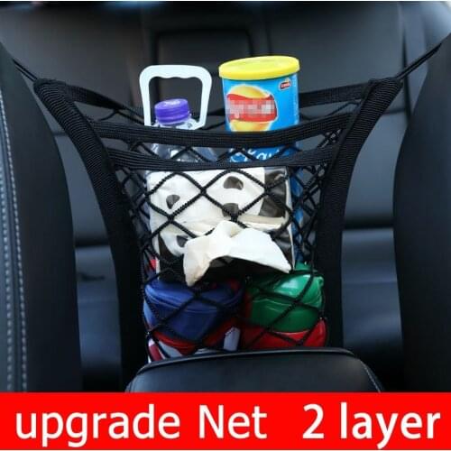 2PCS Strong Elastic Car Mesh Net Bag Motorcycle Net Between Car Organizer Seat Back Storage Bag