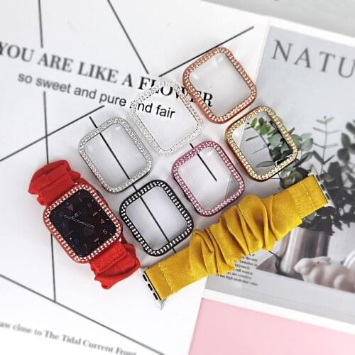 2in1 Scrunchie Elastic Strap+Case for Apple Watch Band Series 6 SE 38mm 40mm 42mm 44mm for iwatch 6 5 4 SmartWatch band Bracelet