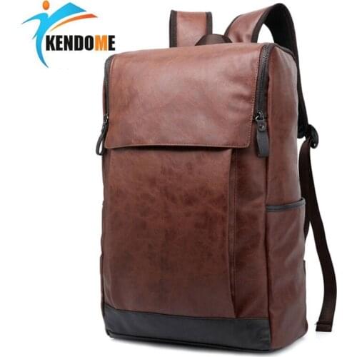 Fashion PU Leather Unisex Backpack Classic School Travel Tactical Outdoor Sports Gym Bags Fishing Hunting Camping Backpacks