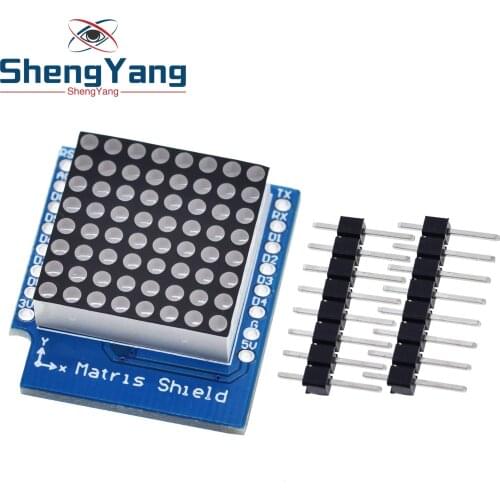ShengYang Matrix LED Shield V1.0.0 For WEMOS D1 Mini Digital Signal Output Controller Module 8 X 8 Dot Board Control