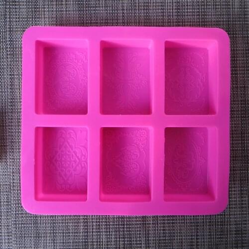 Silicone mold soap Handmade six-hole soaps mould soap mold silicone forms soaps silicone molds one piece six hole moulds