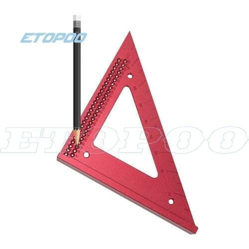 90 Degrees Precision Woodworking Line Scriber Triangle Ruler Measuring Gauge Square Ruler Carpenter Woodworking Tools Red