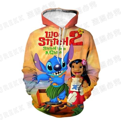 3D Printed Sweatshirts Men Women Children Fashion Casual Lilo Stitch Hoodies Pullover Long Sleeve Streetwear Boy Girl Kids Coat