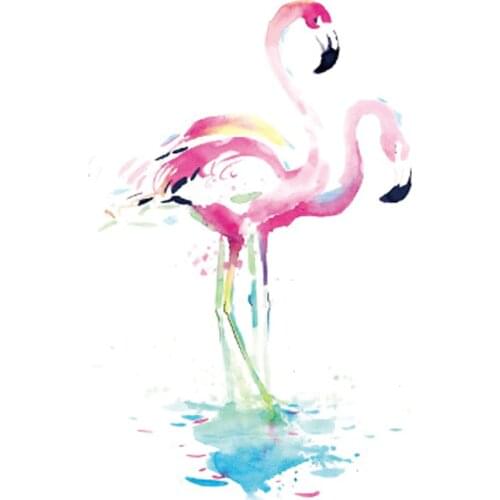 Water Transfer fake tattoo sticker watercolor pink Flamingos Waterproof Temporary Tatto flash tatoo for woman man kids