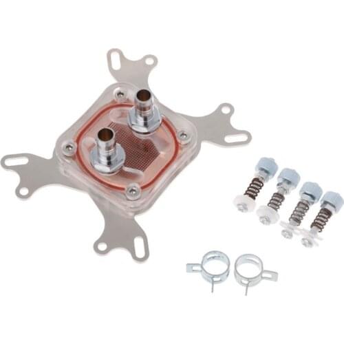 Computer CPU Water Cooler 50mm Transparent Cover Cooling Block For AMD Intel T84C