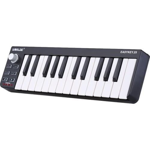 High Quality Worlde Easykey 25 Portable Velocity-sensitive Keyboard Mini Durable 25-Key USB MIDI Controller