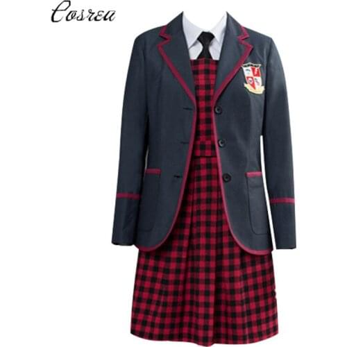 The Umbrella Academy Cosplay Costumes Vanya Allison JK School Uniform 5 Pieces Suits Halloween Costumes for Women Girls Outfits