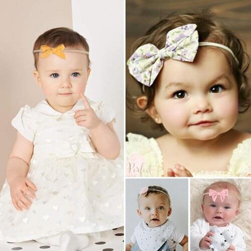 Newborn Baby Girls Head Wrap 10 Colors Baby Headbands 1pc Cute Baby Girl Accessories Bowknot Headwrap Infant Toddlers Gift
