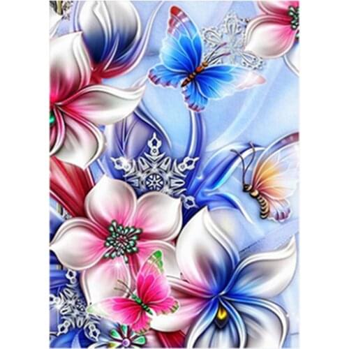 2019 hot Diamond Embroidery Kitchen Wall Flowers and butterflies Diamond Painting Crystal Mosaic Picture of Rhinestone for gift