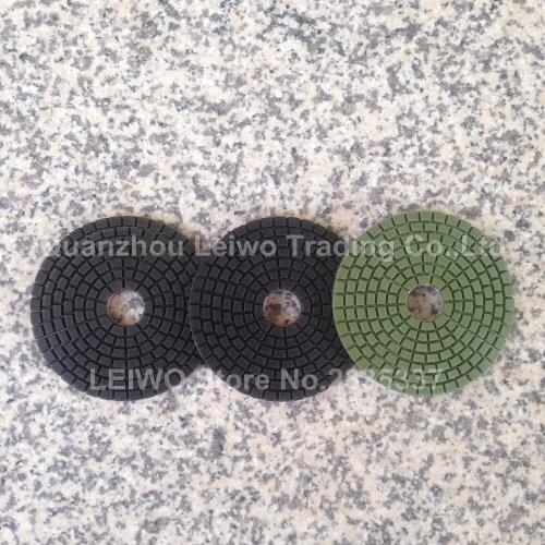3 Step Polishing Pad 4 inch Flexible Diamond Wet Polishing Pad for Granite Marble Circle Polishing Wheel Abrasive Pad 15 Pcs/lot