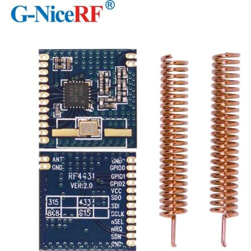 4pcs Si4432 Chip FSK 433MHz RF Transmitter and Receiver RF4431+ 4pcs Spring Antenna