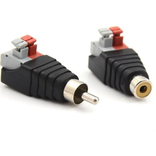 5PCS Speaker RCA Connector Universal Wire A/V Cable to Audio Female Male RCA Adapter Jack Press Plug Cabe for Audio Cable