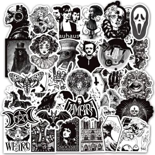 New 50 Pieces Gothic Cool Horror Punk Rock Graffiti Stickers Car Laptop Luggage Macbook Pro Skateboard PC Toy Water Bottles