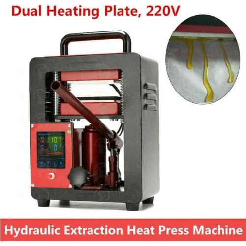 5T Hydraulic Heat Rosin Press Machine with Dual Heating Plate and Cool LCD Controller for Extruding Work 6*12cm