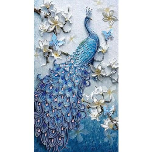 50cm*30cm 5D DIY Special-shaped Drill Diamond Painting Peacock Cross Stitch Craft Kit