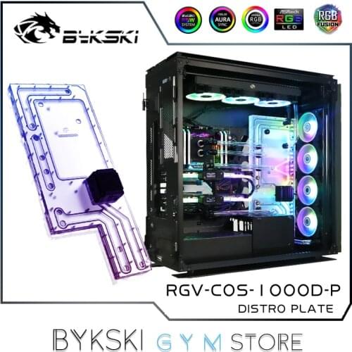 Bykski Distro Plate For Corsair 1000D Case, 420+480 Radiator Water Cooling Loop Solution, 12V/5V RGB SYNC, RGV-COS-1000D-P