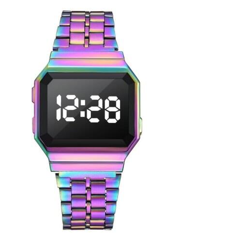 2021 Couple Watches Top Brand LED Touch Screen Digital Watches Men Women Steel Watch Sport Square Wrist Watch Electronic Clock