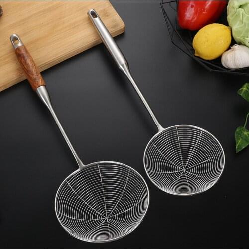 304 stainless steel rosewood shank colander for fried noodles with spicy and spicy hot pot spoon kitchen spoon