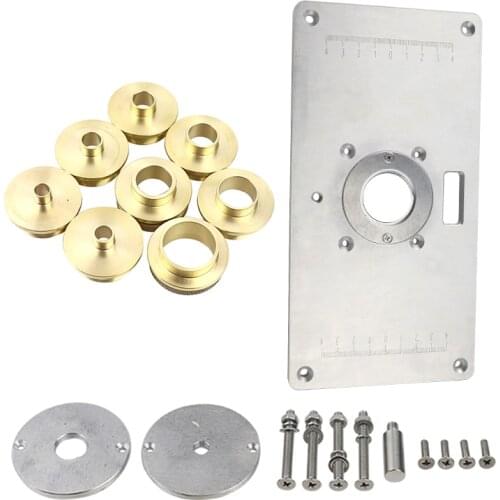 Aluminum Alloy Router Table Insert Plate Woodworking Trimming Machine Flip Board Multifunctional Electrician Milling Guide Table