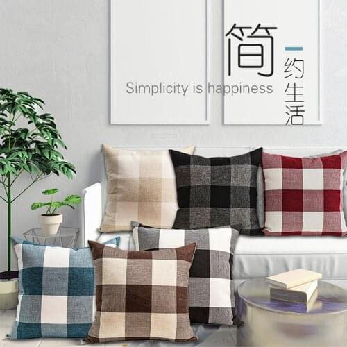 Classic Fashion Plaid Cushion Cover Geometric Stripe Home Decorative Throw Pillow Case Sofa Cushions Car Bed Seat Pillows Cases