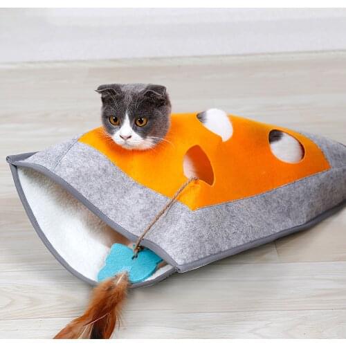 Cat Playing Mat Training Pet Activity Play Mats Collapsible Pets Rug Scratch Resistant Toys Bite Pad Speak