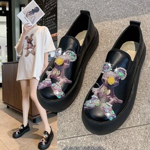 Trendy Fashion Thick-soled Set Feet Cute Cartoon Ladies Casual Sports Shoes Summer New Style Single Shoes Comfortable