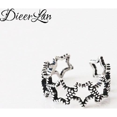 New Gothic Men Open Adjustable Size Star Rings for Women Wedding Ring Jewelry Valentines Day GIFT 2021