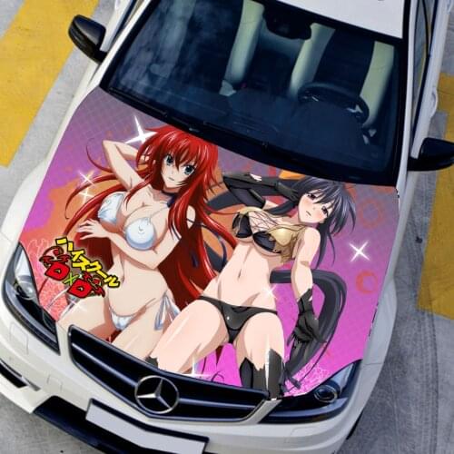 Japan Anime Itasha Car Stickers Auto Hood Vinyl Protective Film Highschool Sexy HD Inkjet Cartoon Decals Car Styling Accessories