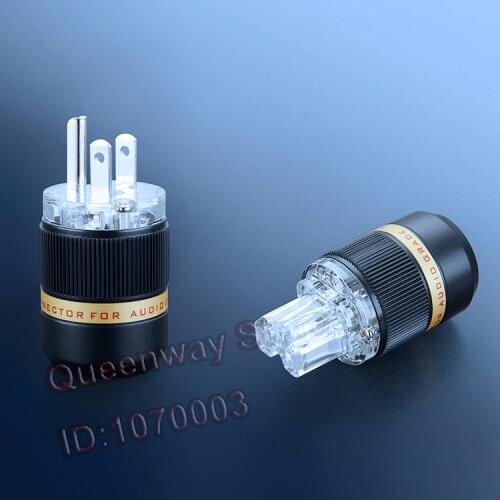 P-018 Viborg Pure Copper Silver/Gold Plated American Standard Power cable Plug Socket Special for HIFI Audio Amplifier