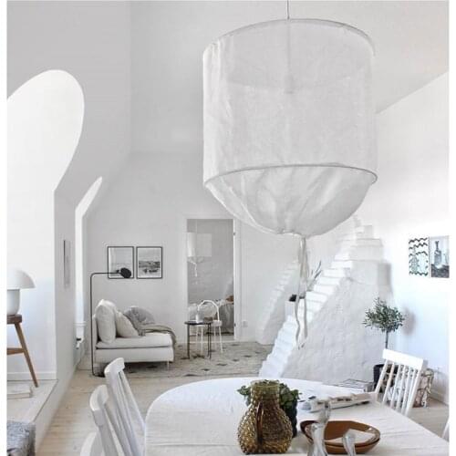 Ay Illuminate Pendant Light Nordic design linen / cotton DIY Fabric Lampshade LED white pendant light Hotel loft style lamp