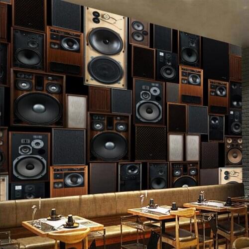 Custom 3D Mural Wallpaper European Style Retro Nostalgic Poster Wall Painting Audio Speaker Cafe KTV Bar Decor Photo Wall Paper