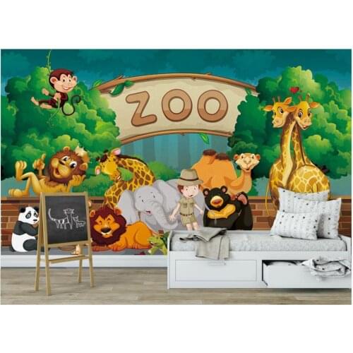 Custom wallpapers for walls 3 d murals wallpaper Cartoon forest animal children room background wall papers home decor