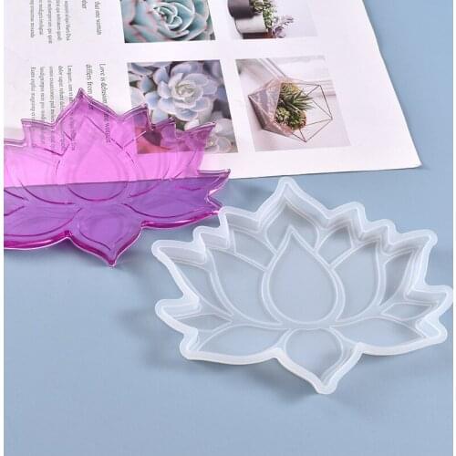 Aouke lotus Shape Crystal glue Drop Mold DIY Setting Table tool Manual Coaster Mold lotus Decoration Setting table Silicone Mold